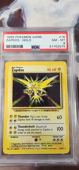 Zapdos 16/102 Base Set Unlimited PSA 8 51702975