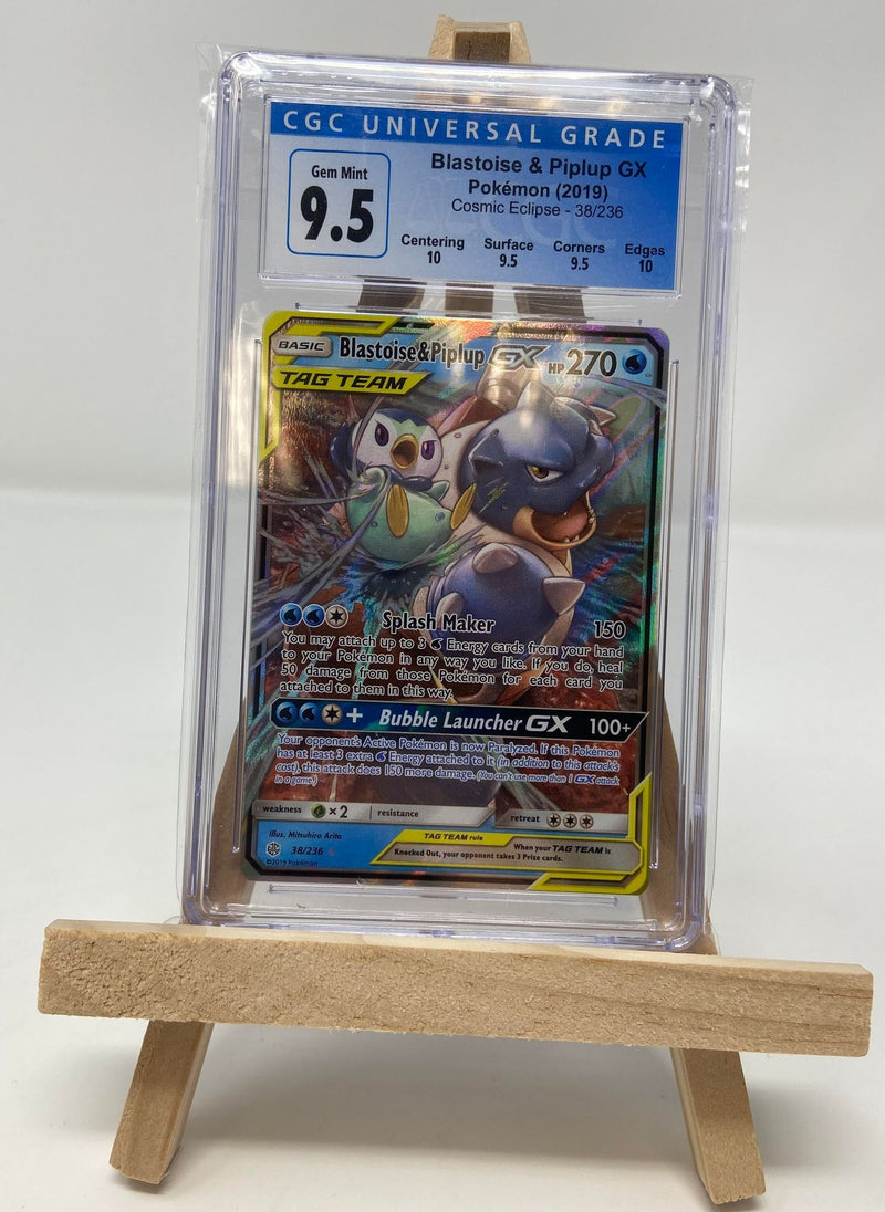 Blastoise & Piplup GX Tag Team 38/236 Cosmic Eclipse CGC 9.5 407088500