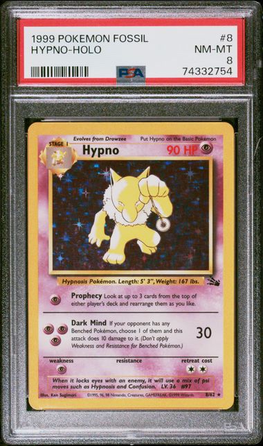 Hypno 8/62 Fossil PSA 8 74332754