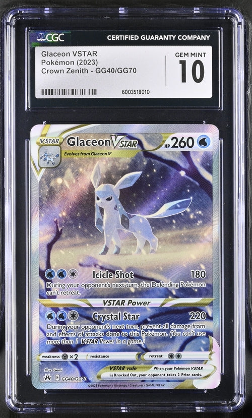 Glaceon VSTAR GG40/GG70 Swords & Shield: Crown Zenith CGC 10 6003518010