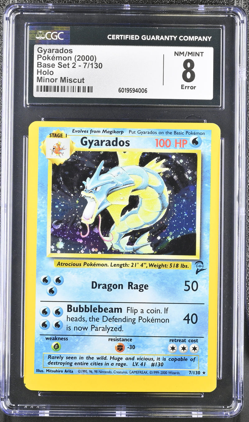 Gyarados 7/130 Miscut Error Base Set 2 CGC 8 6019594006