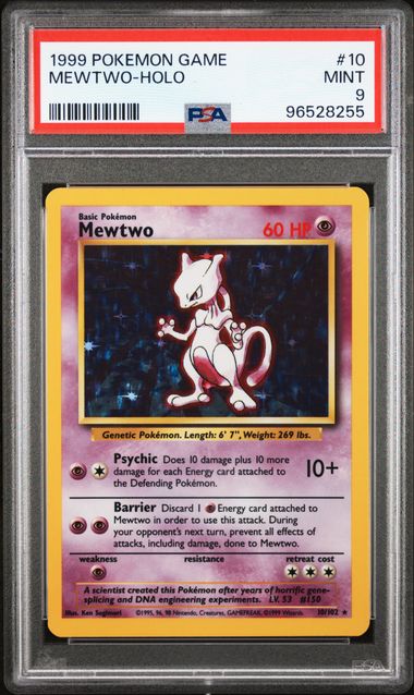 Mewtwo 10/102 Base Set Unlimited PSA 9 96528255