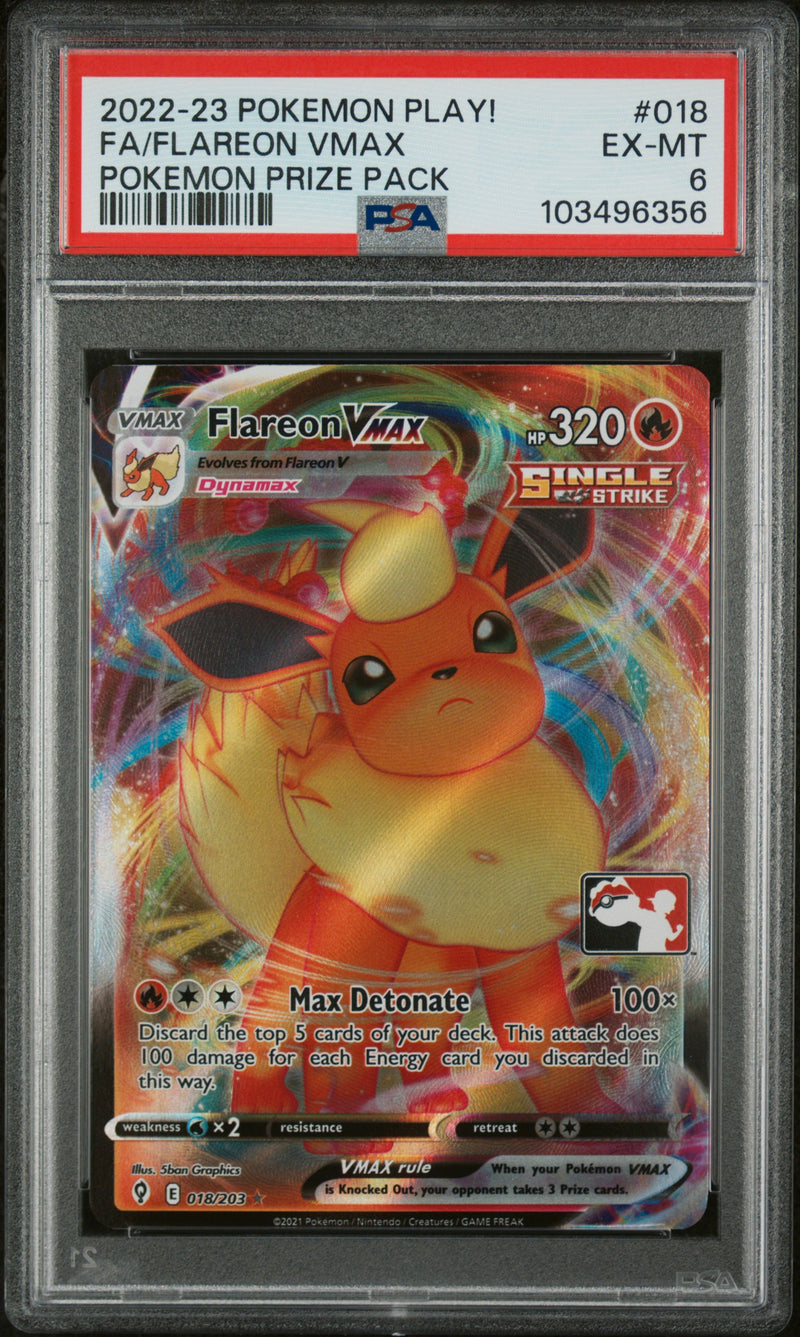 Flareon VMAX 018/203 Prize Pack Promo PSA 6 103496356