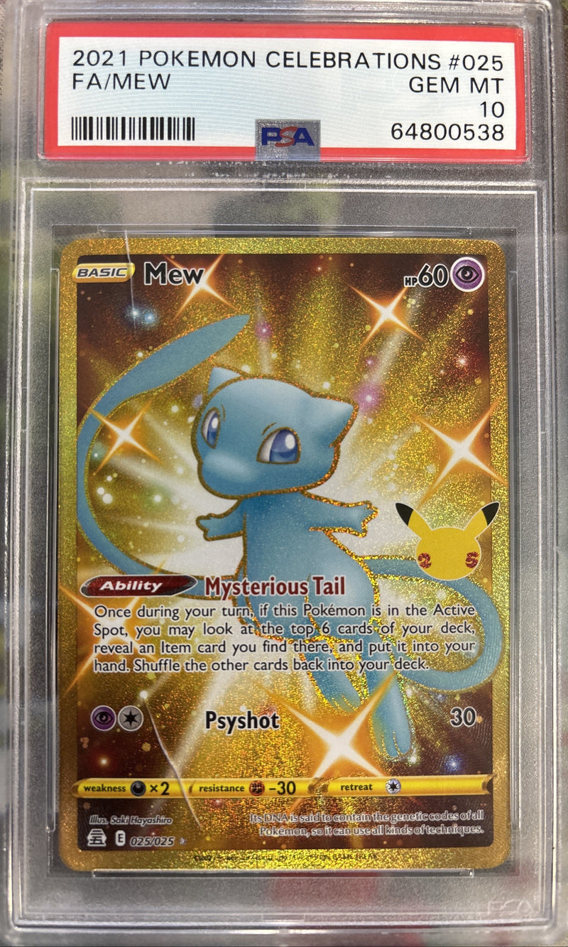 Mew CRACKED SLAB 025/025 Celebrations PSA 10 64800538