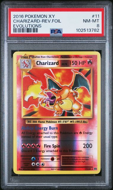 Charizard 11/108 XY: Evolutions Reverse Foil PSA 8 102513782