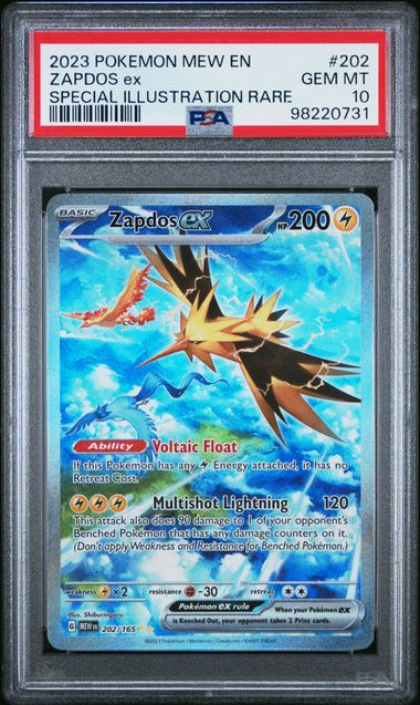 Zapdos EX 202/165 Scarlet & Violet 151 PSA 10 98220731