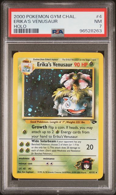 Erika's Venusaur 4/132 Gym Challenge Unlimited PSA 7 96528263