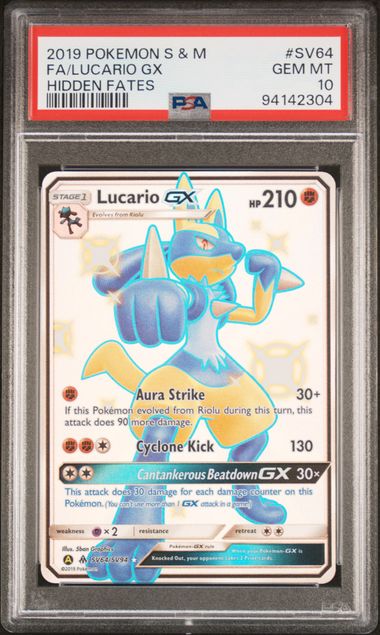 Lucario GX Sun & Moon: Hidden Fates PSA 10 94142304