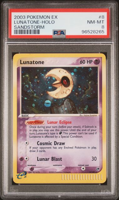 Lunatone 8/100 EX Sandstorm PSA 8 96528265