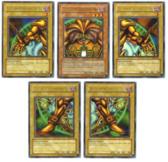 Exodia the Forbidden One Complete Set NM LOB UNL