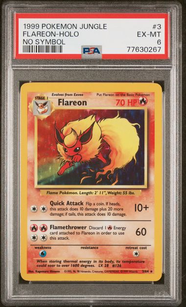 Flareon (No Symbol) 3/64 Jungle PSA 6 77630267