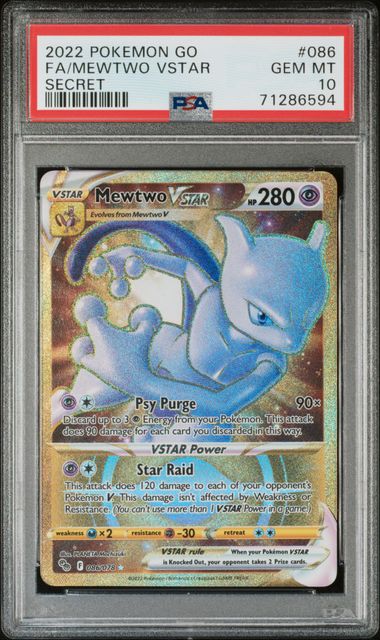 Mewtwo VSTAR 086/078 Pokemon GO PSA 10 71286594