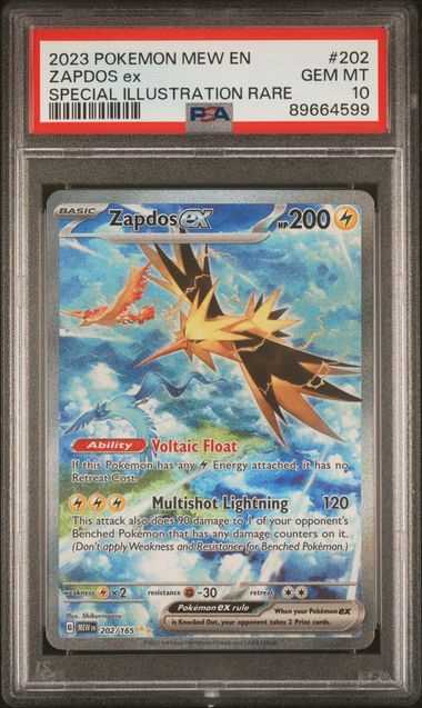 Zapdos ex 202/165 Scarlet & Violet: 151 PSA 10 89664599