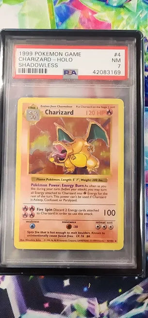 Charizard 4/102 Base Set Shadowless PSA 7 42083169