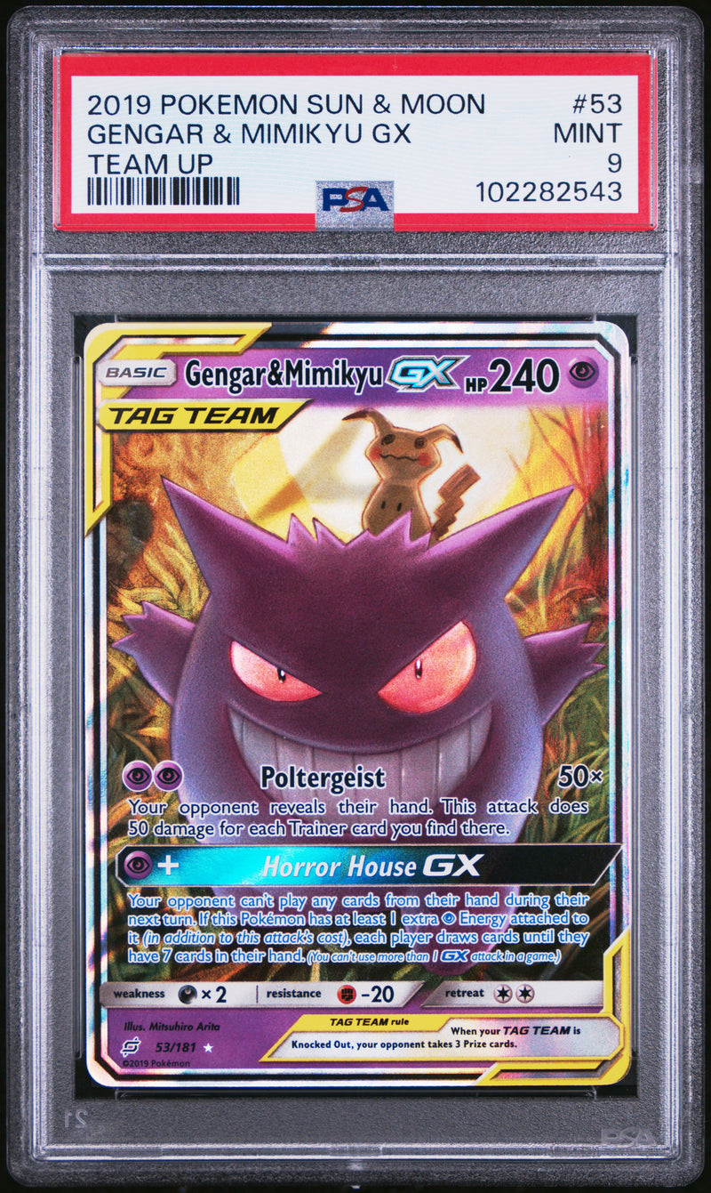 Gengar & Mimikyu GX 53/181 Team Up PSA 9 102282543