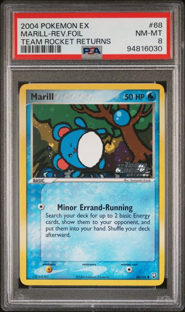 Marill 68/109 EX: Team Rocket Returns Reverse Foil PSA 8 94816030