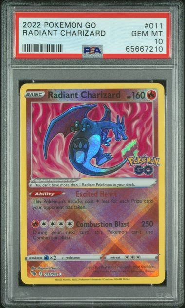 Radiant Charizard 011/078 Pokemon GO PSA 10 65667210