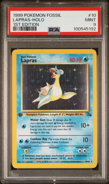 Lapras 10/62 Fossil 1st Edition PSA 9 100545192