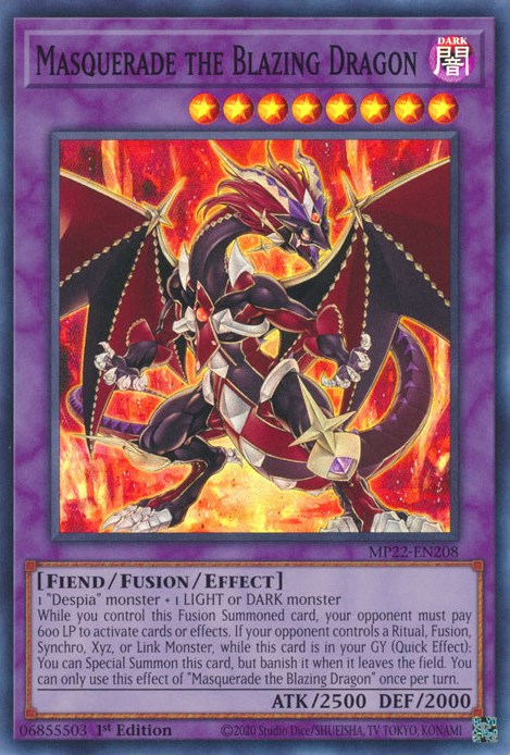 Masquerade the Blazing Dragon [MP22-EN208] Super Rare