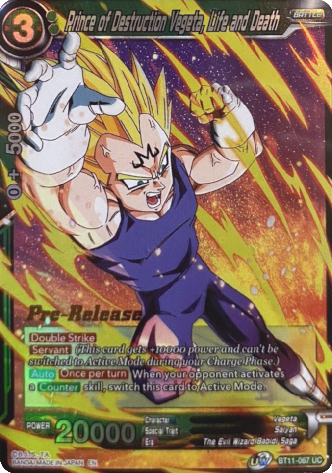 Prince of Destruction Vegeta, Life and Death (BT11-067) [Vermilion Bloodline Prerelease Promos]